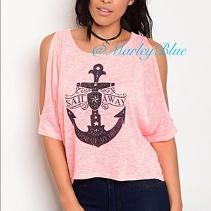 Buy2 Get 1 FREE!!⭐️Two Left⭐️ Lightweight Knit Cold Shoulder Top